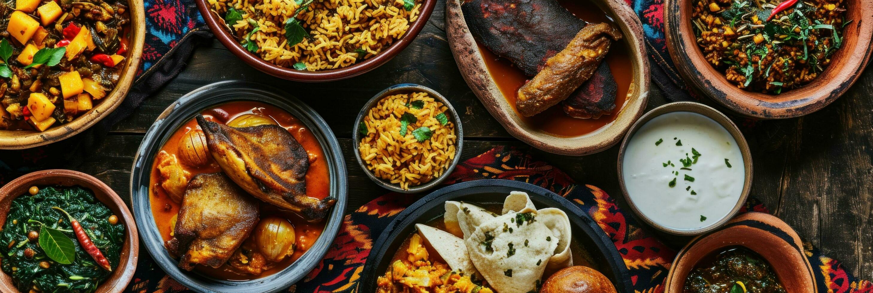 AI generated Assortment of African traditional dishes. African food ...