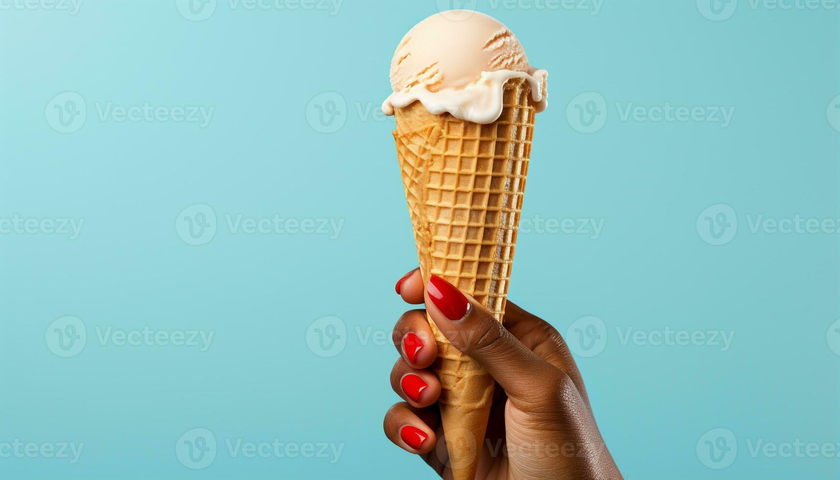 AI generated Women holding ice cream cones, enjoying summer sweet refreshment generated by AI photo