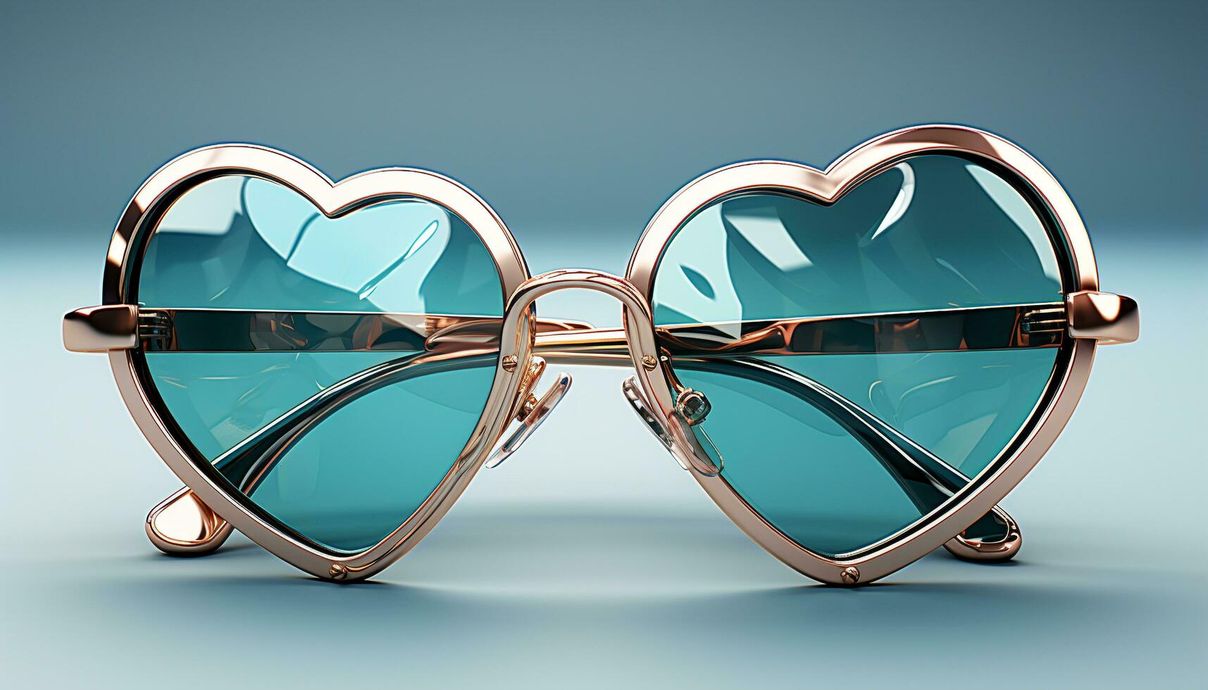 AI generated Love shines through the heart shaped sunglasses, a symbol of romance generated by AI photo