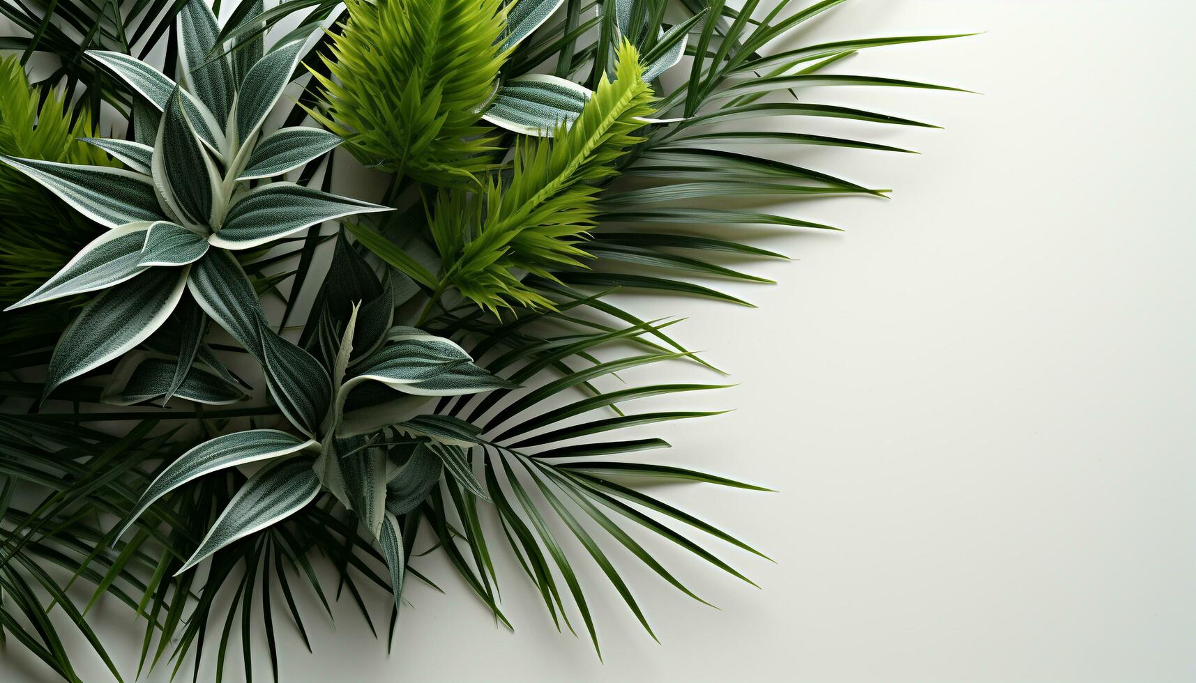 AI generated Freshness of nature in a vibrant green abstract plant pattern generated by AI photo