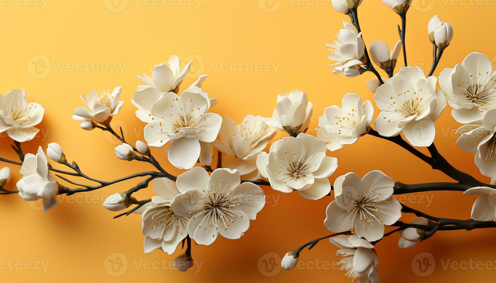 AI generated Freshness and beauty in nature springtime blossoms on a branch generated by AI photo