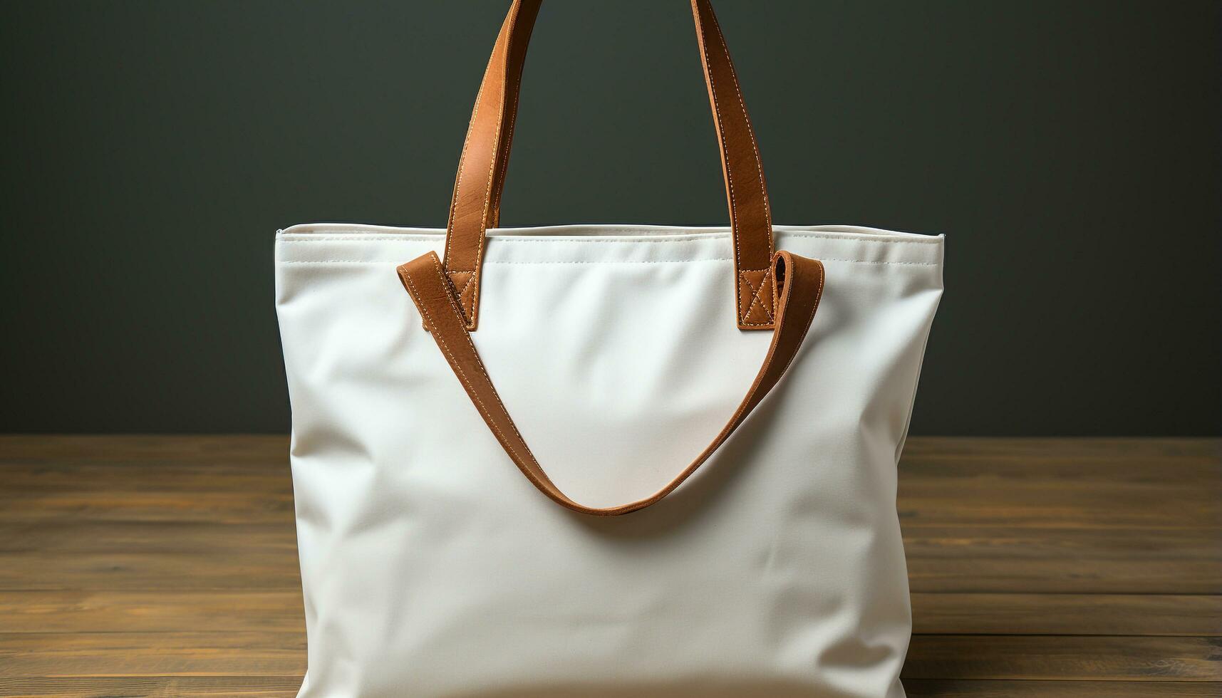 AI generated Luxury fashion store showcases elegant leather tote bags generated by AI photo