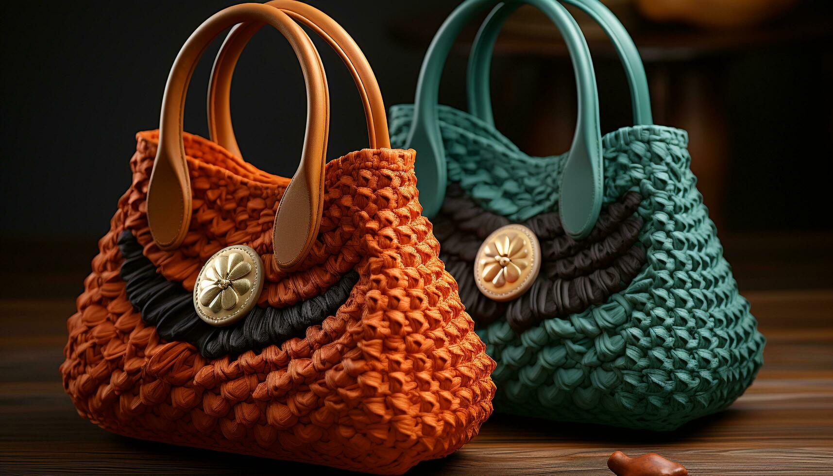 AI generated Fashionable leather bag with elegant craft design, perfect for shopping generated by AI photo