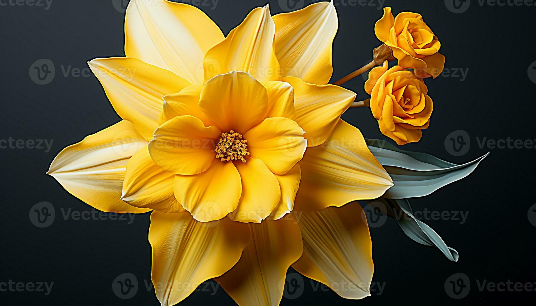 AI generated A beautiful yellow daisy symbolizes love and elegance in nature generated by AI photo