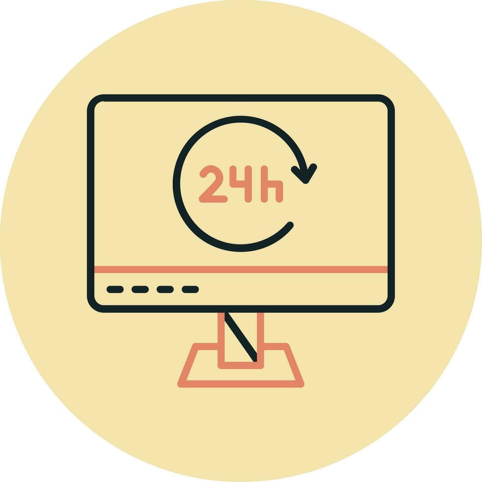 24 Hours Vector Icon