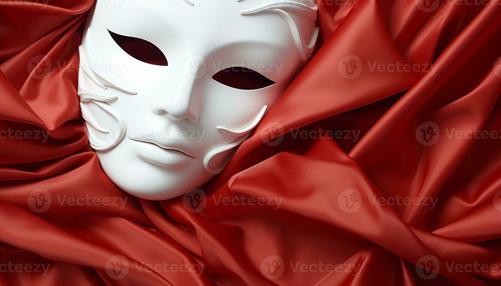 AI generated Elegant mystery hiding in satin, theatrical beauty on stage generated by AI photo