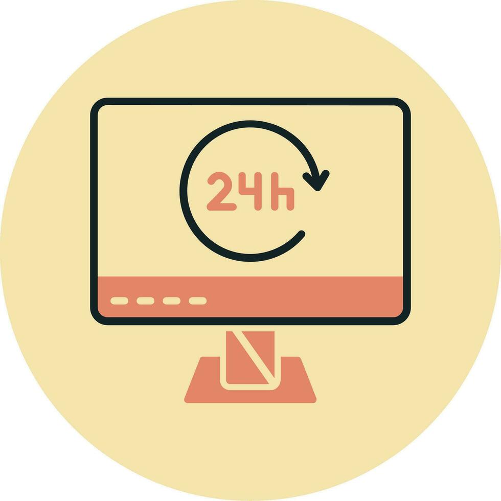 24 Hours Vector Icon