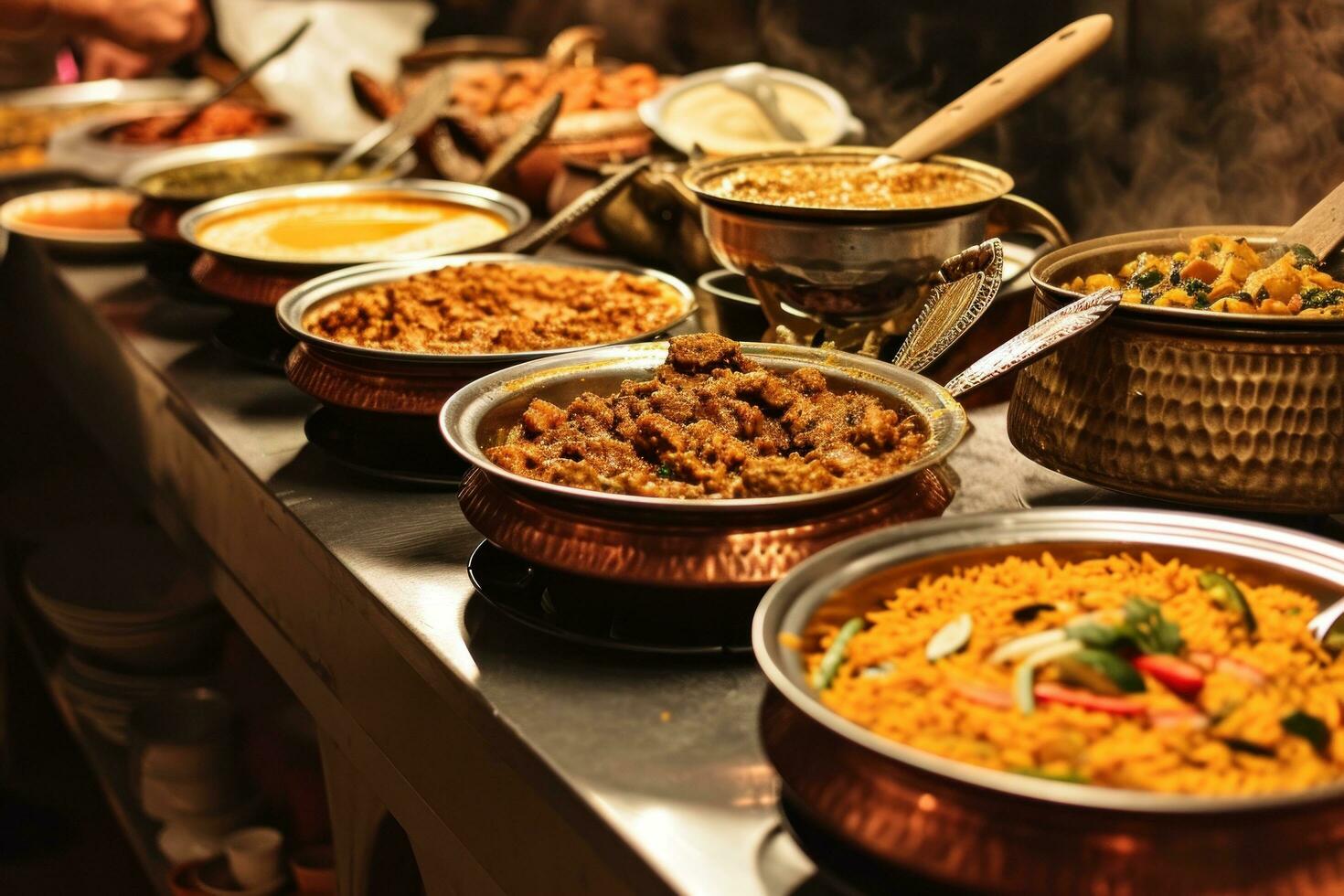 Indian Food Buffet Stock Photos, Images and Backgrounds for Free Download
