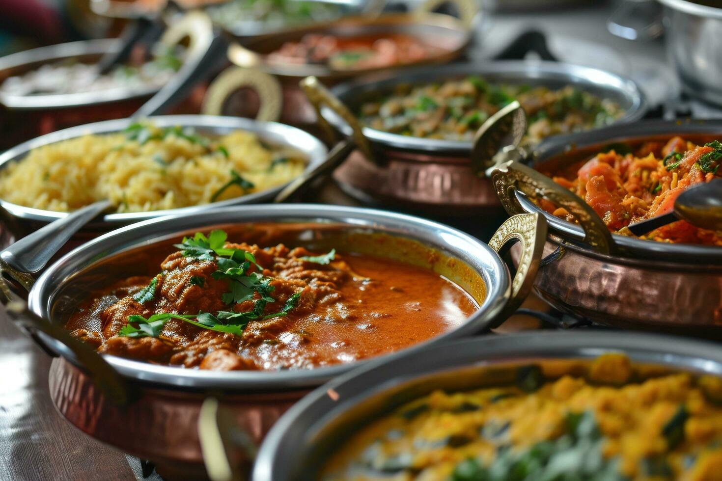 AI generated menu with a variety of dishes for indian restaurant photo