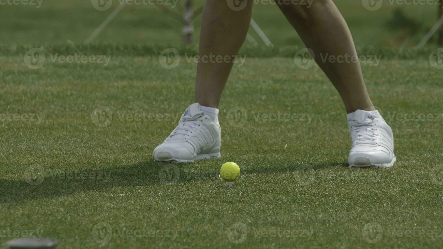 Golfer Hitting Golf Shot with Club on the Course. Hit the ball Golf photo