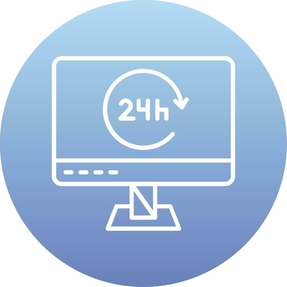 Icono de vector de 24 horas