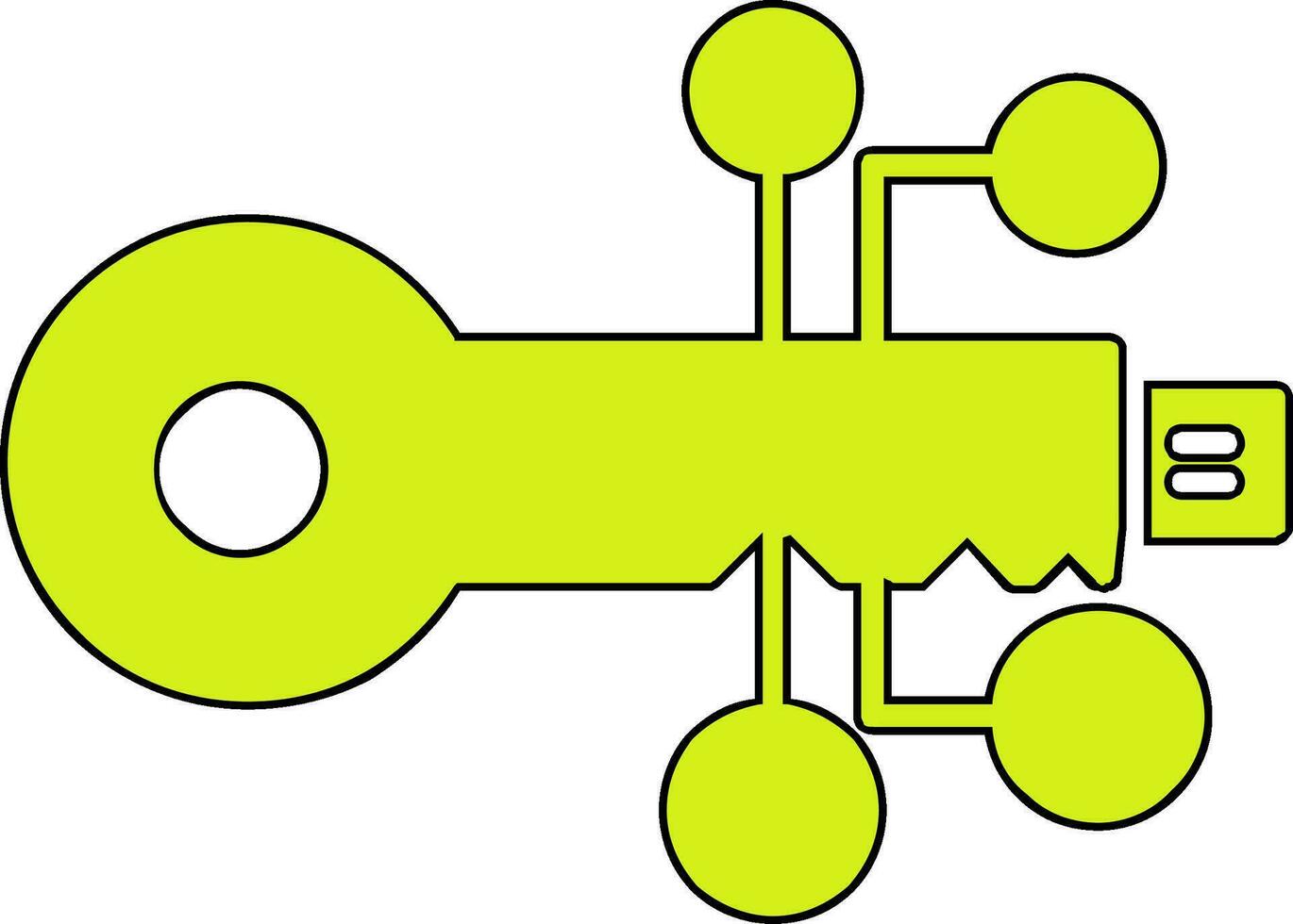 digital key Vector Icon