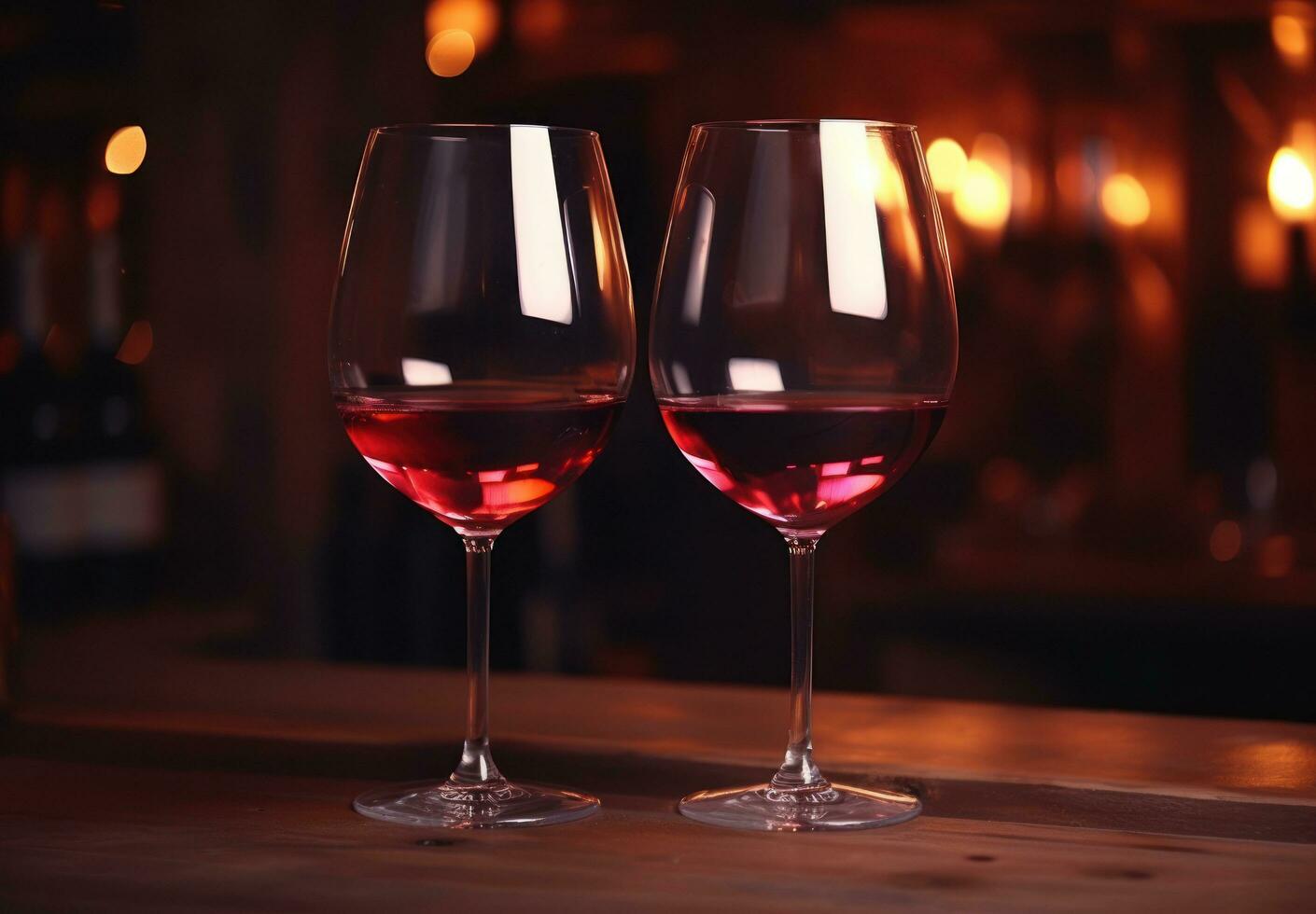 AI generated two glasses of red wine are being poured into each other photo