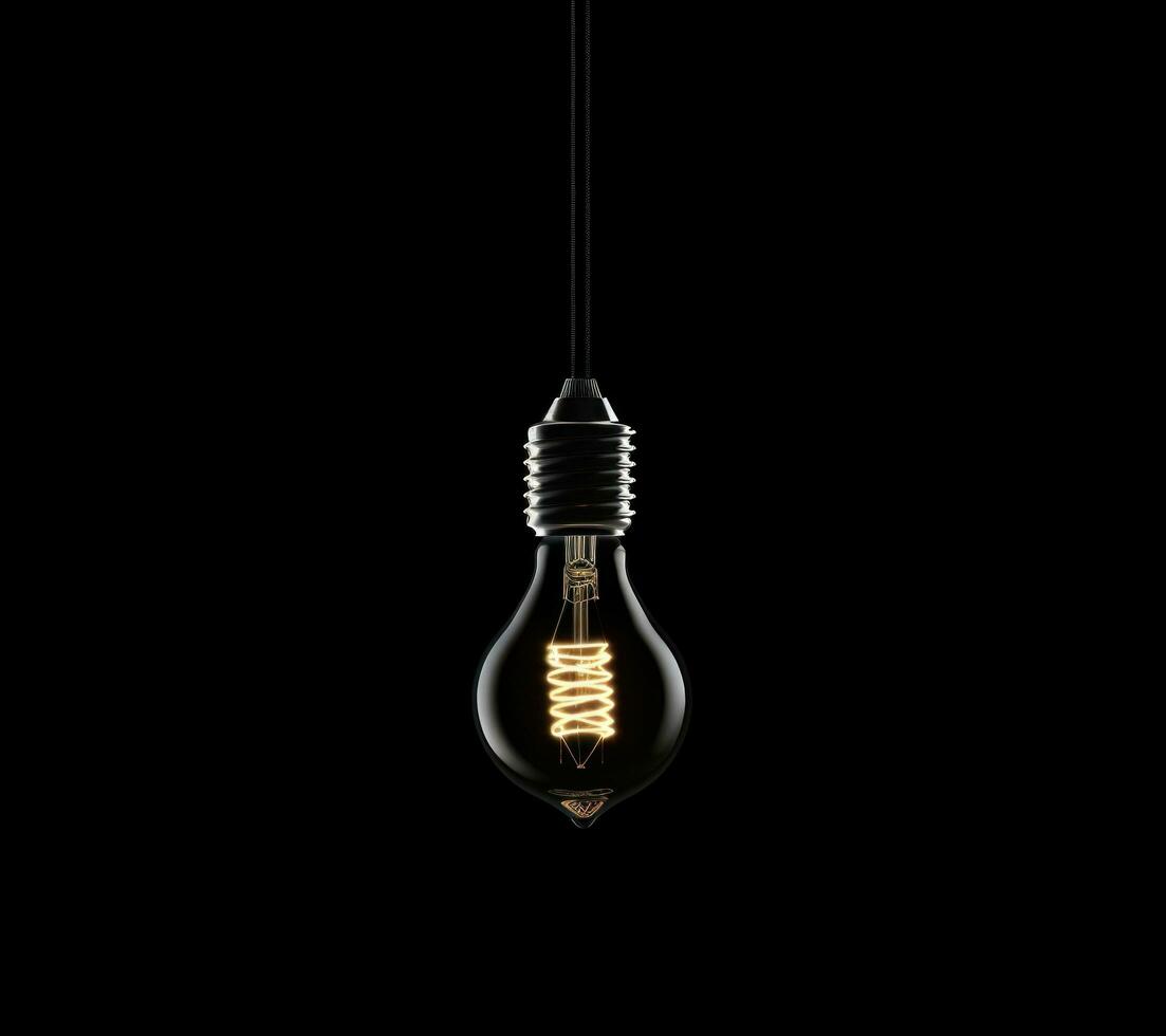 AI generated a light bulb is illuminated on a dark background photo