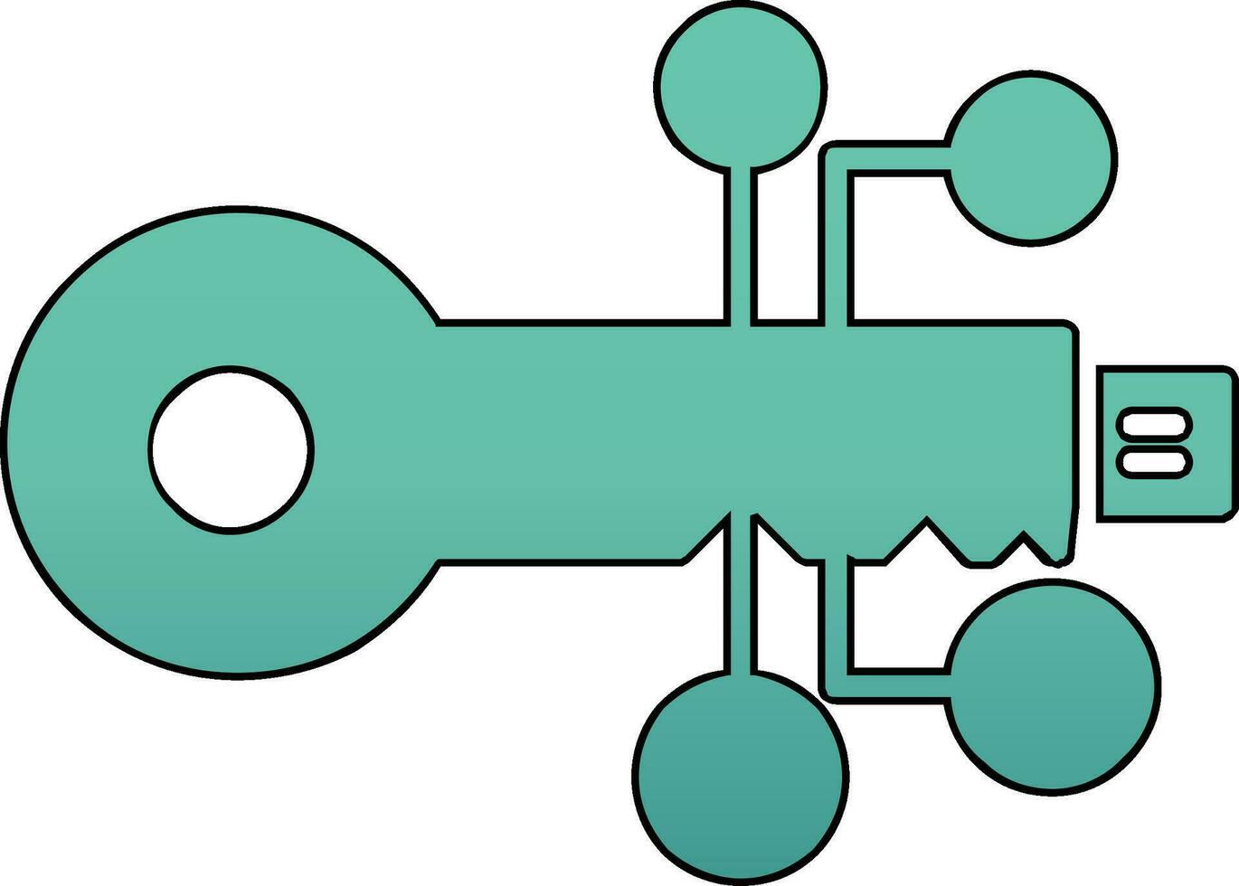 digital key Vector Icon
