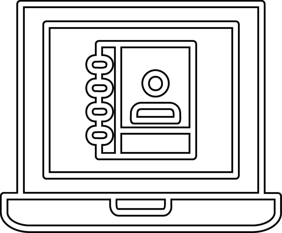 ordenador portátil usuario vector icono