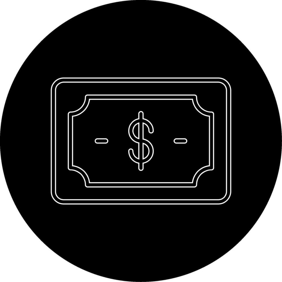 icono de vector de nota de dólar