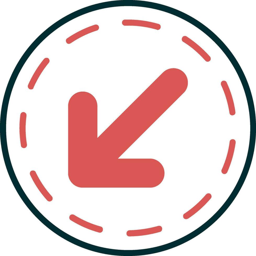 Down Left Arrow Vector Icon