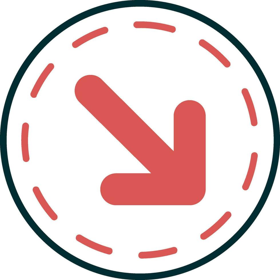 Down Right Arrow Vector Icon