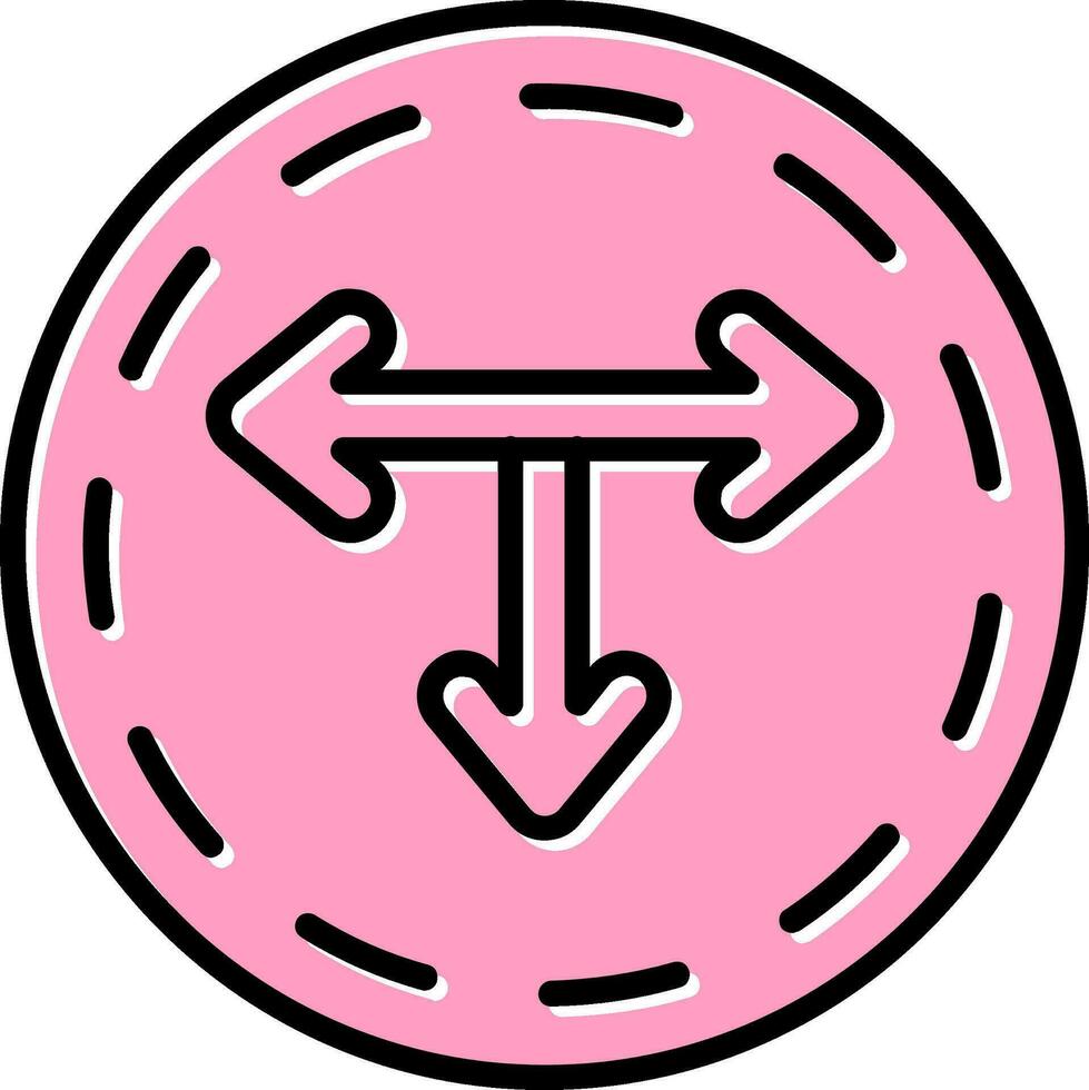 T Junction Vector Icon