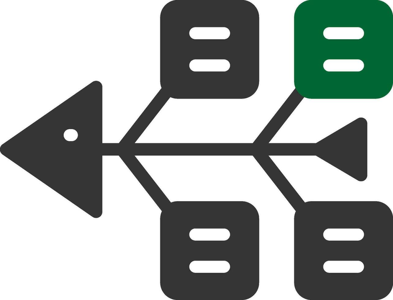 Fishbone Diagram Creative Icon Design vector
