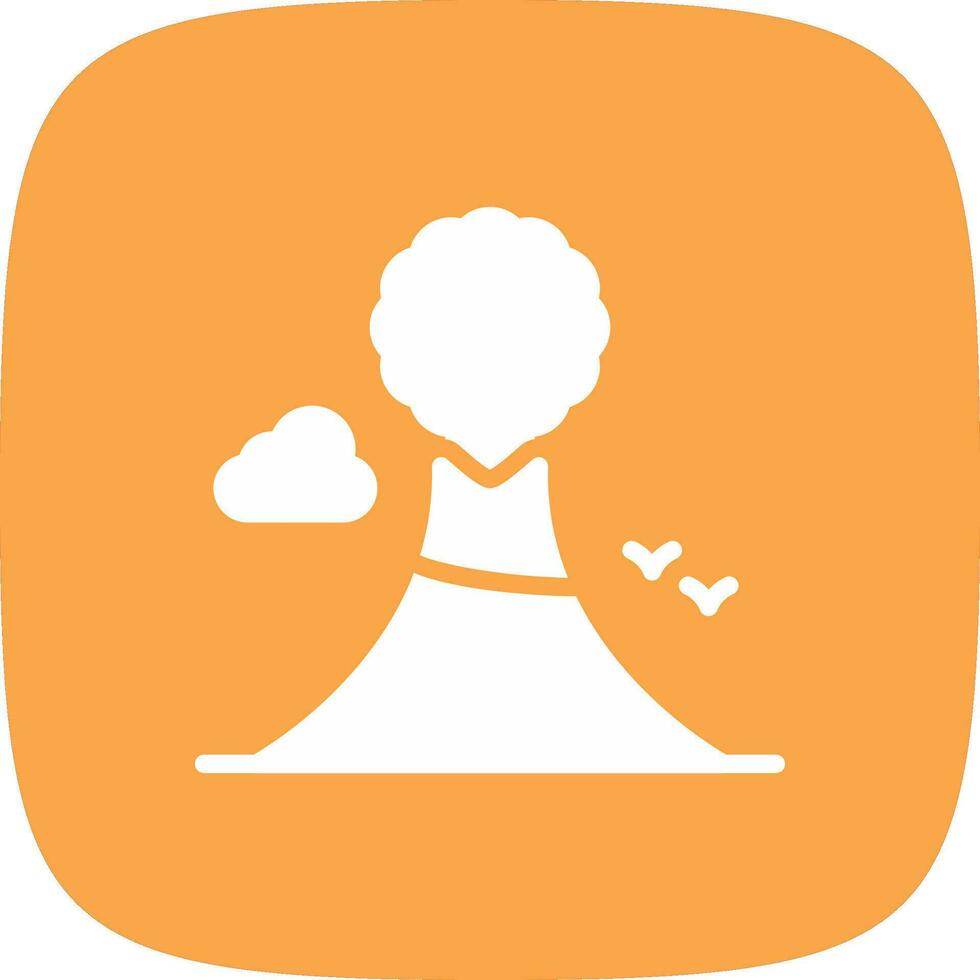 Volcano Landscape Creative Icon Design vector