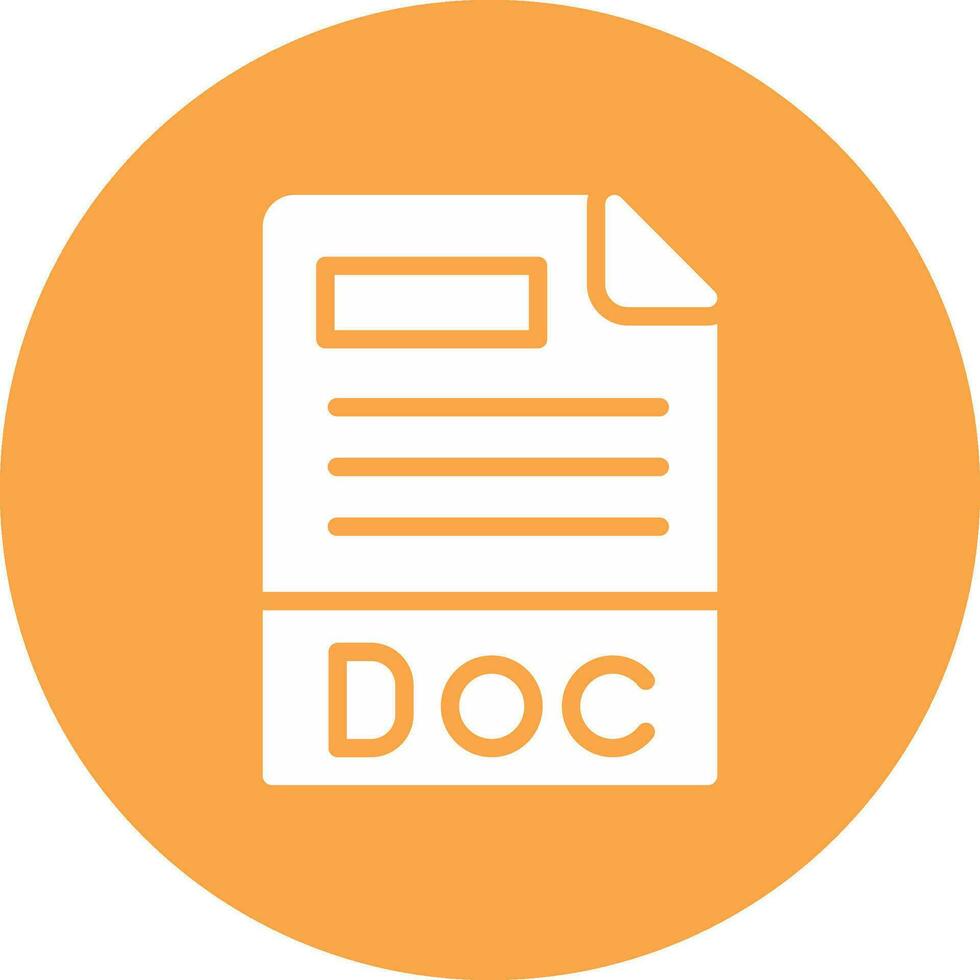 Doc File Format Creative Icon Design vector