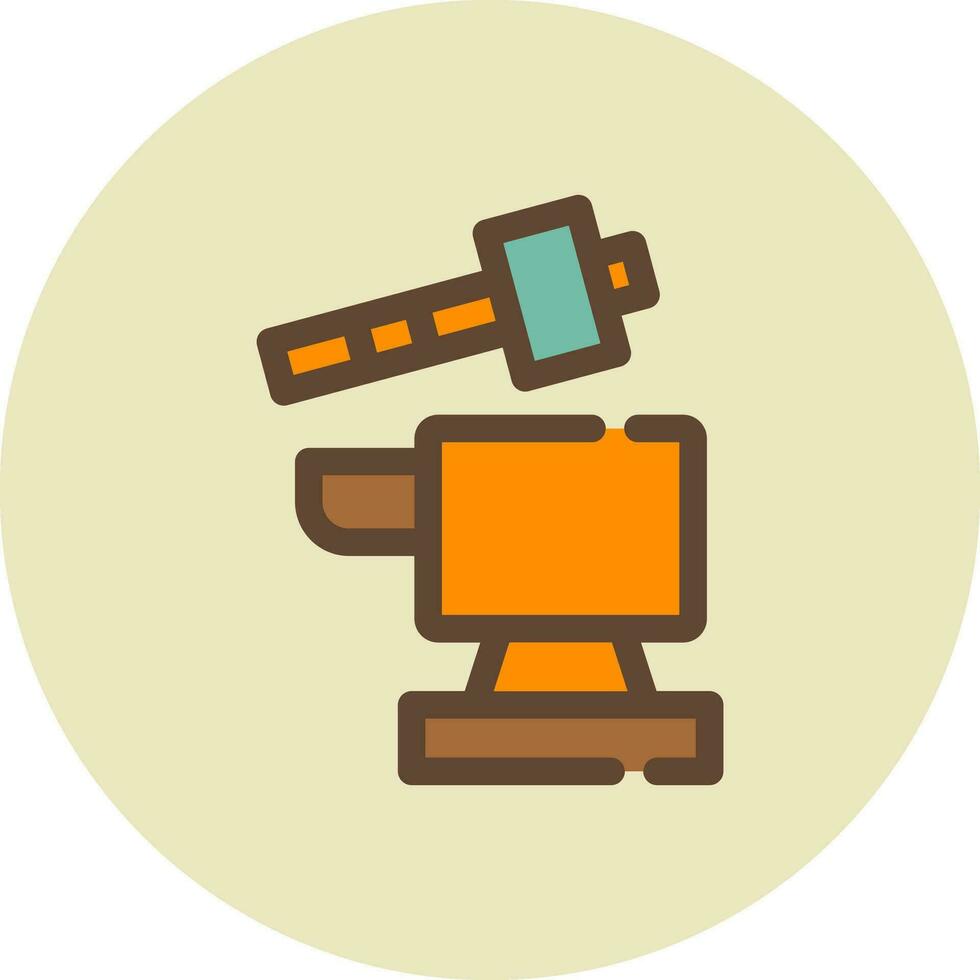 Hammer and anvil Creative Icon Design vector