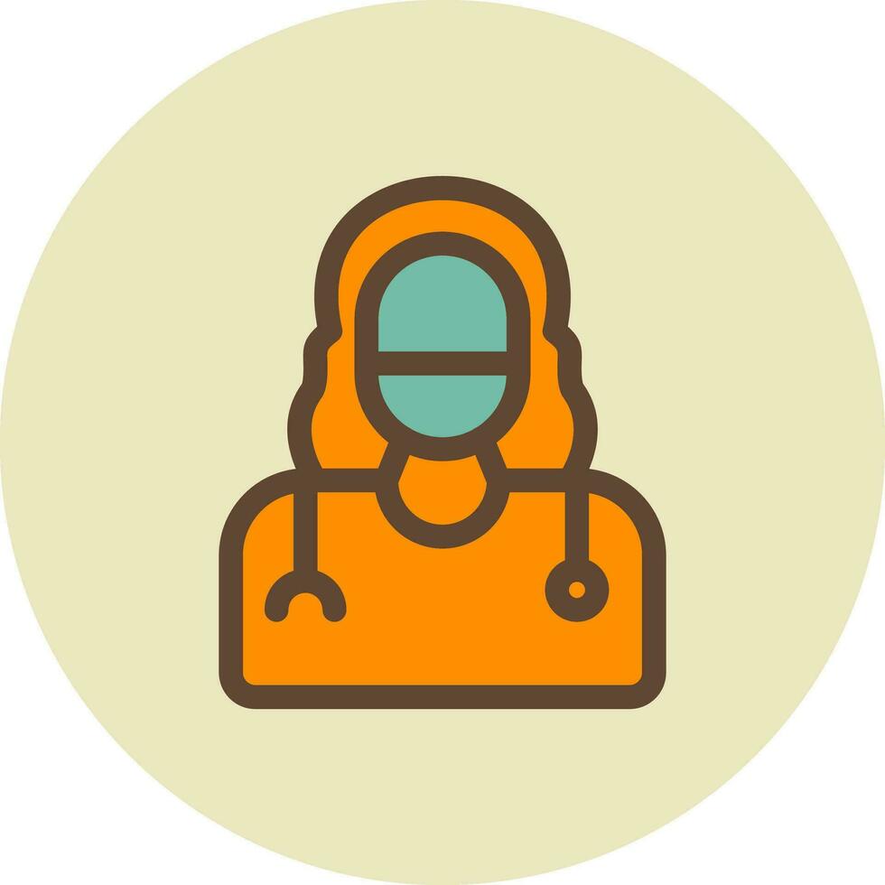 diseño de icono creativo de doctora vector