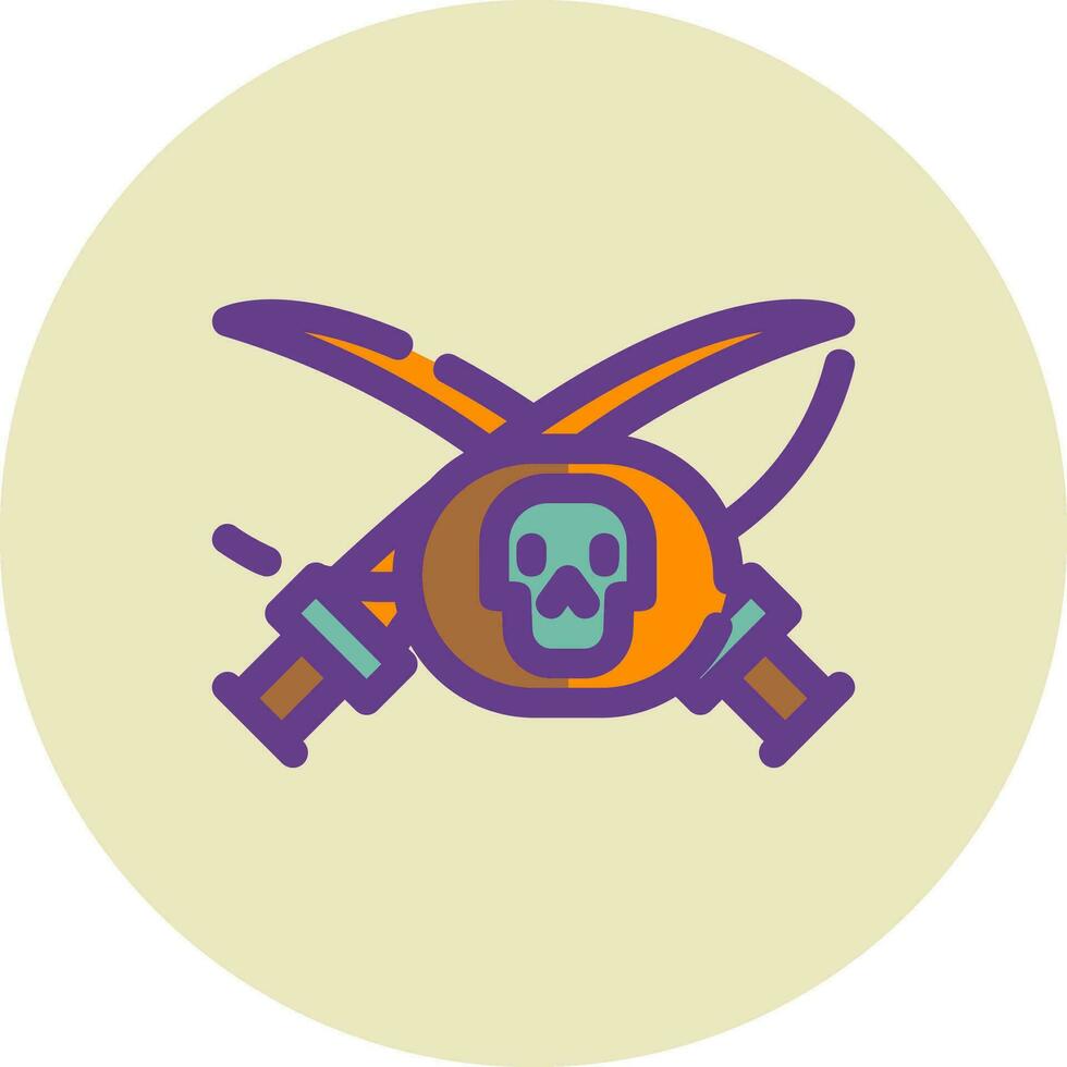 Pirates Patch Creative Icon Design vector