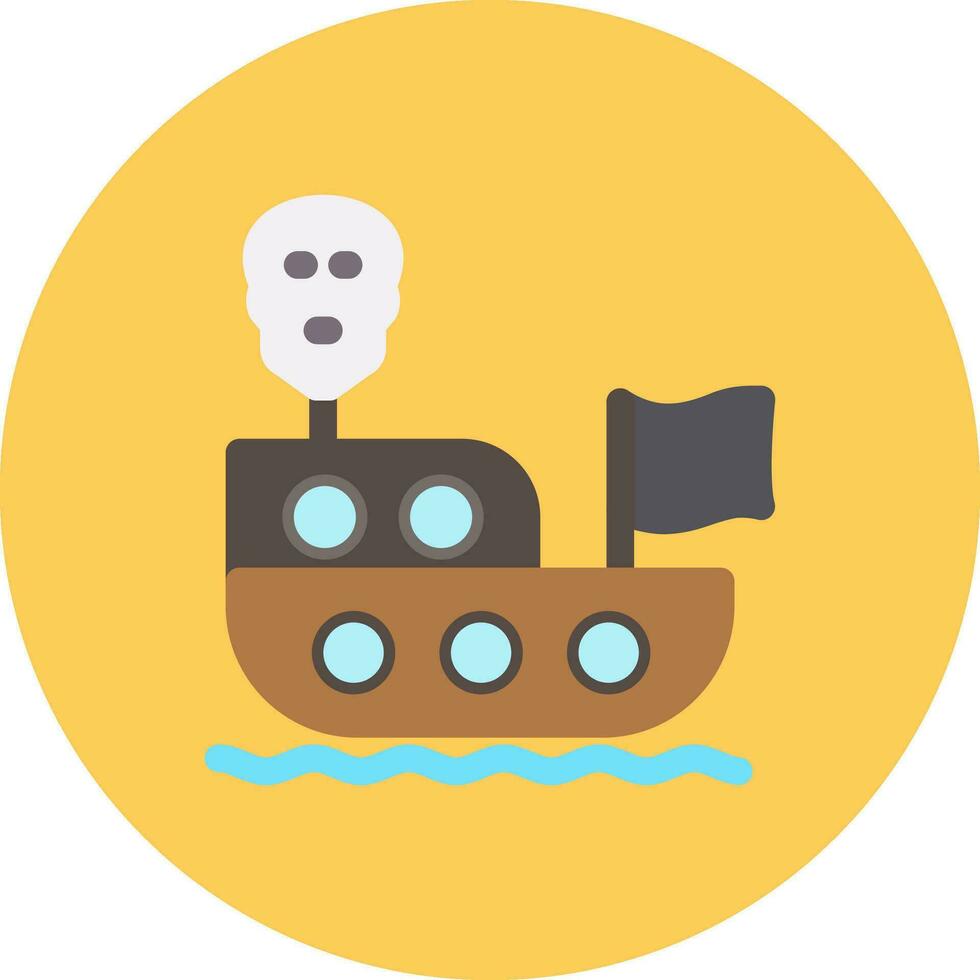 Pirates Ship Creative Icon Design vector