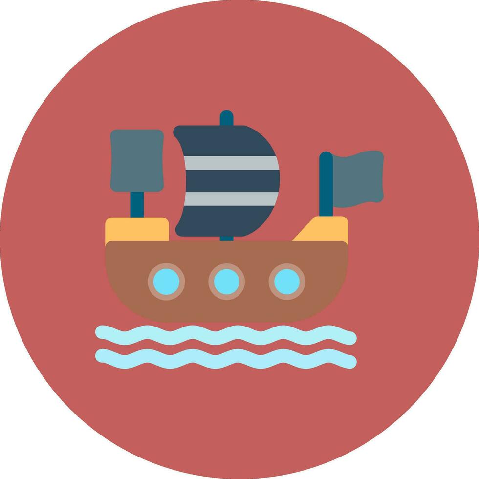 Pirates Ship Creative Icon Design vector