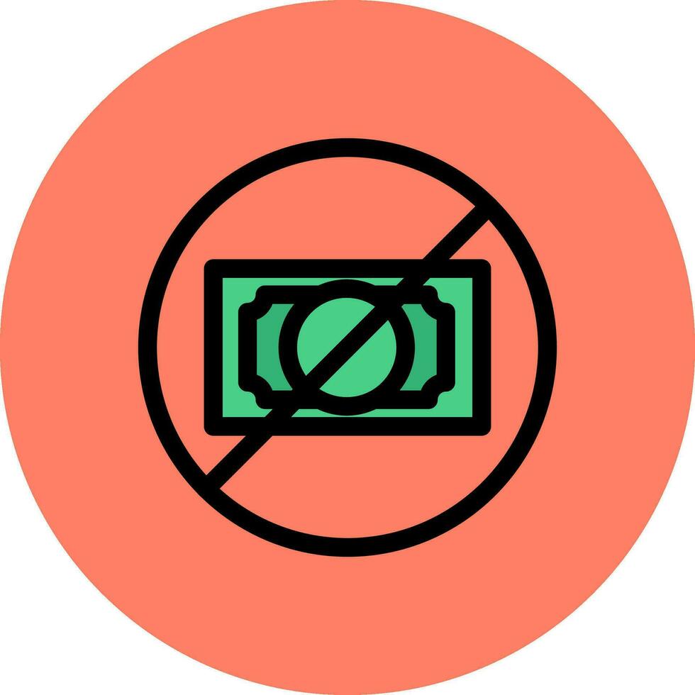 No Money Creative Icon Design vector