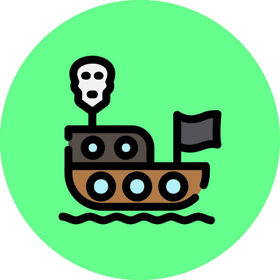 Pirates Ship Creative Icon Design vector