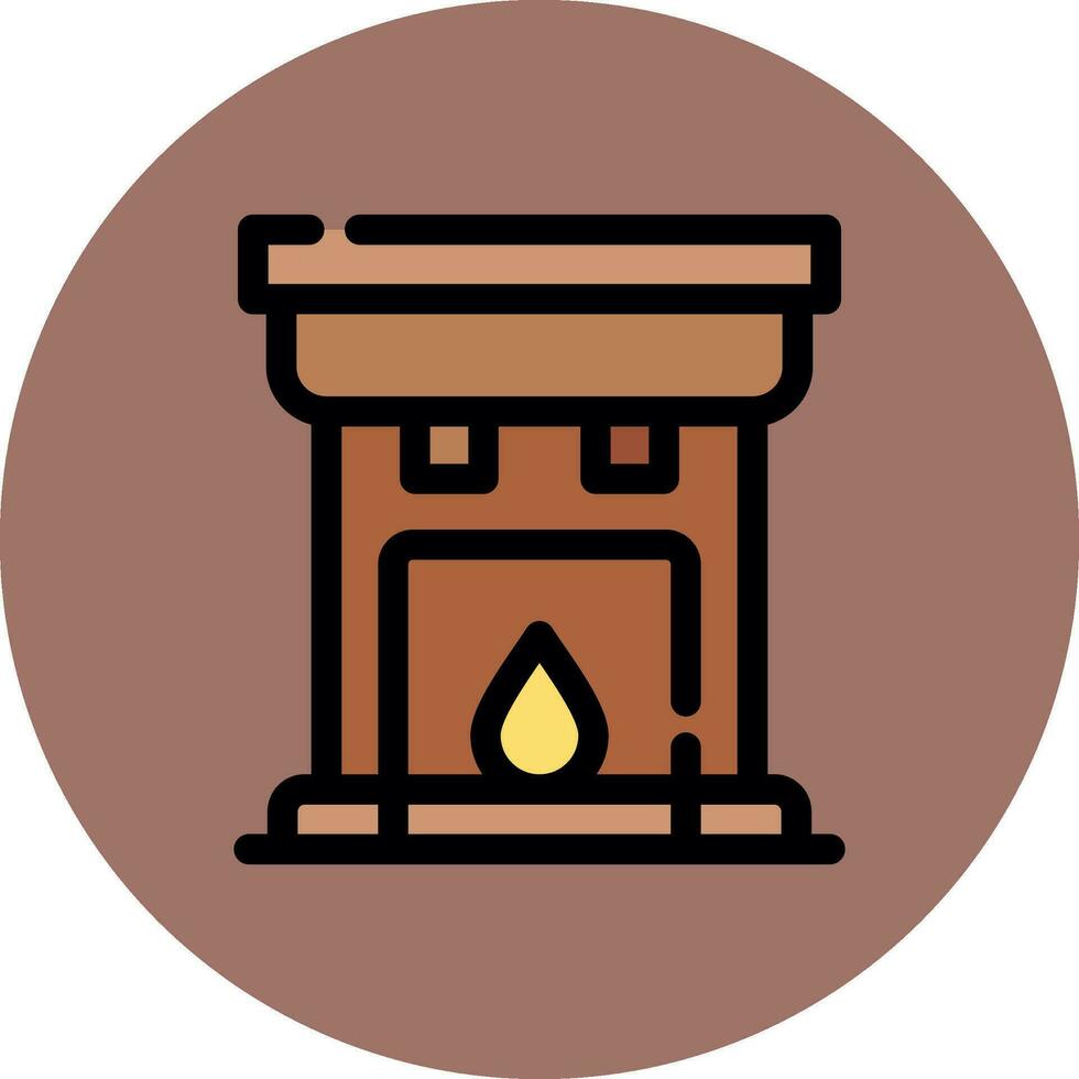 Fireplace Creative Icon Design vector