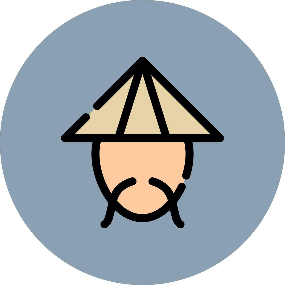 Bamboo Hat Creative Icon Design vector