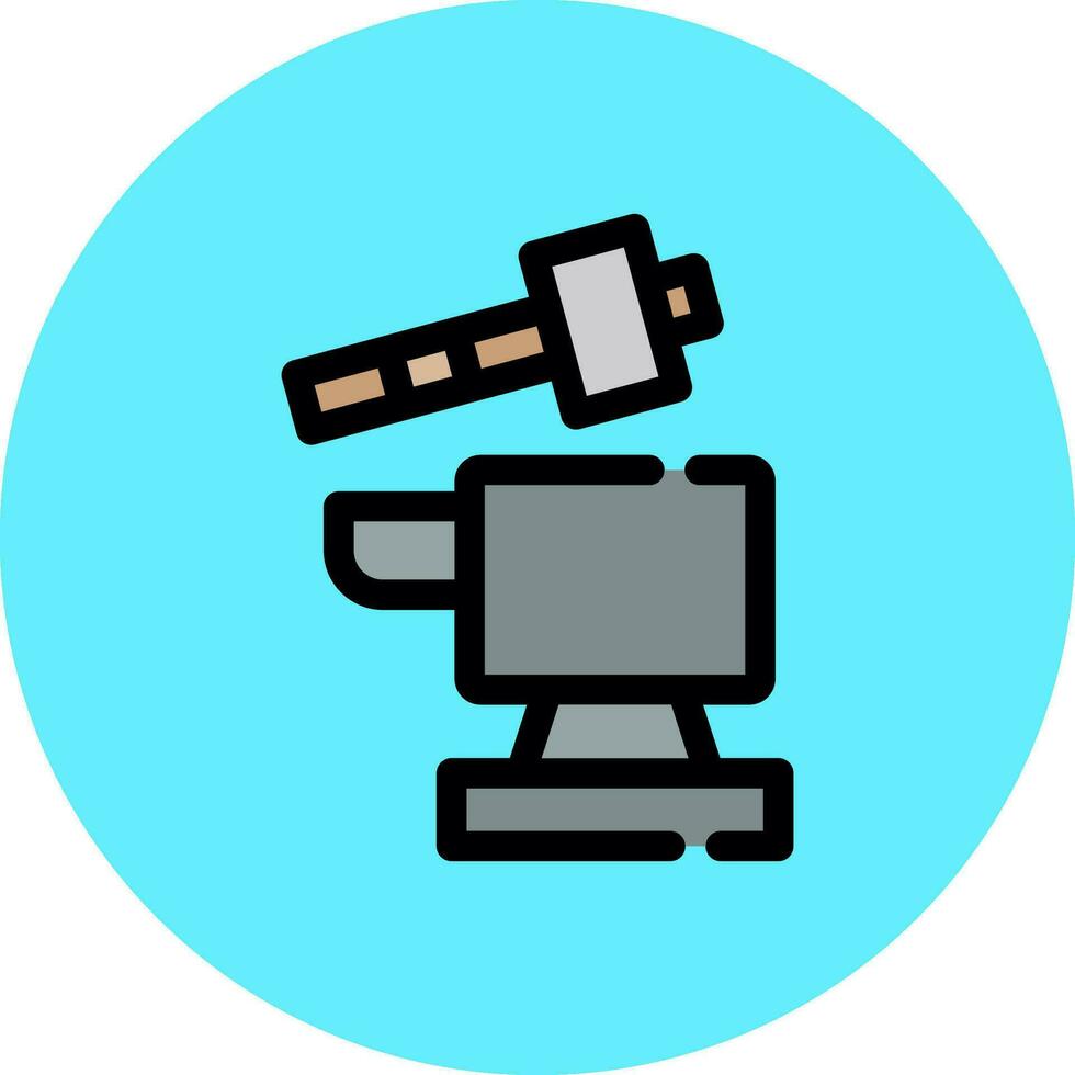 Hammer and anvil Creative Icon Design vector