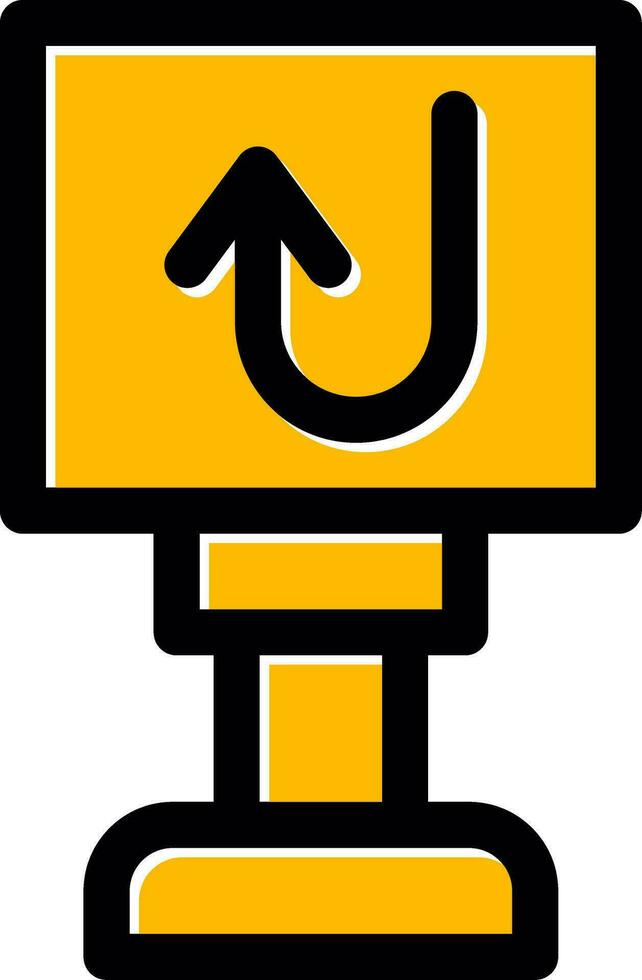 U Turn Creative Icon Design vector
