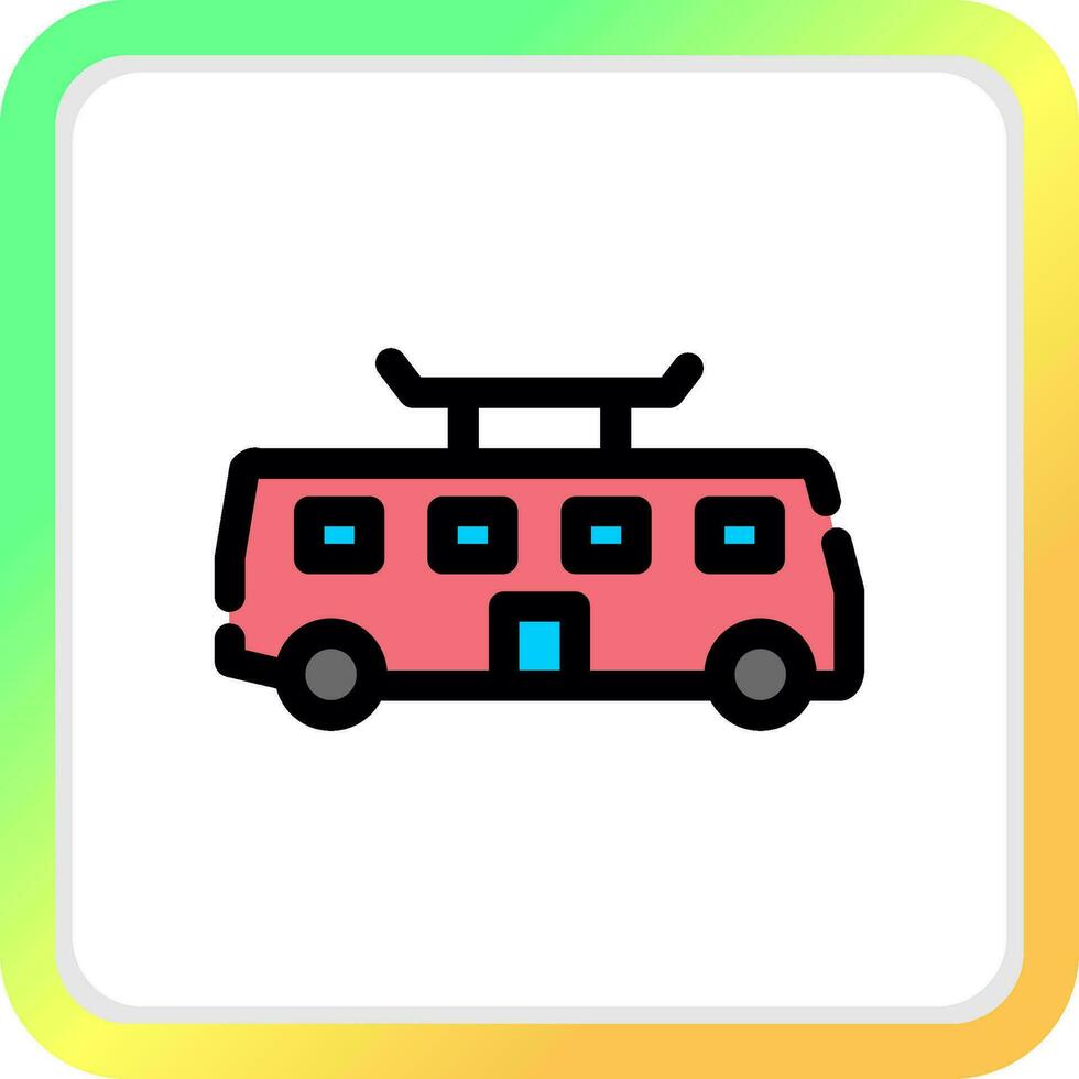 Tramcar Creative Icon Design vector