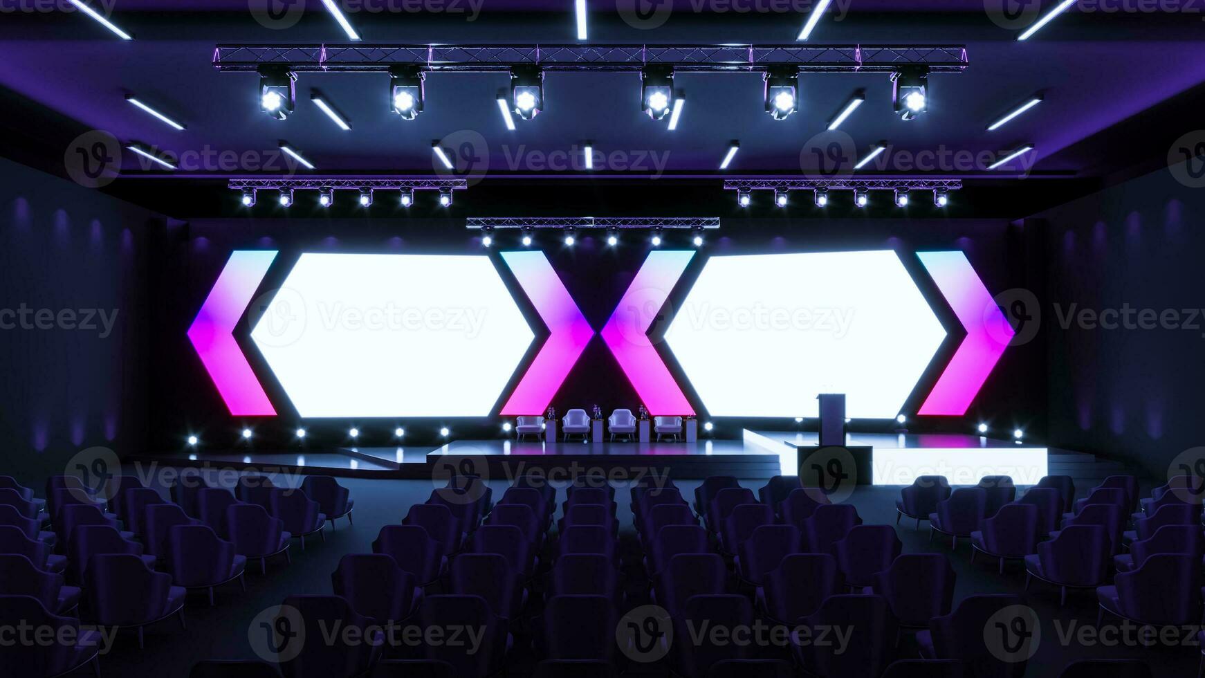 Empty stage Design for mockup, stage event with led screen photo