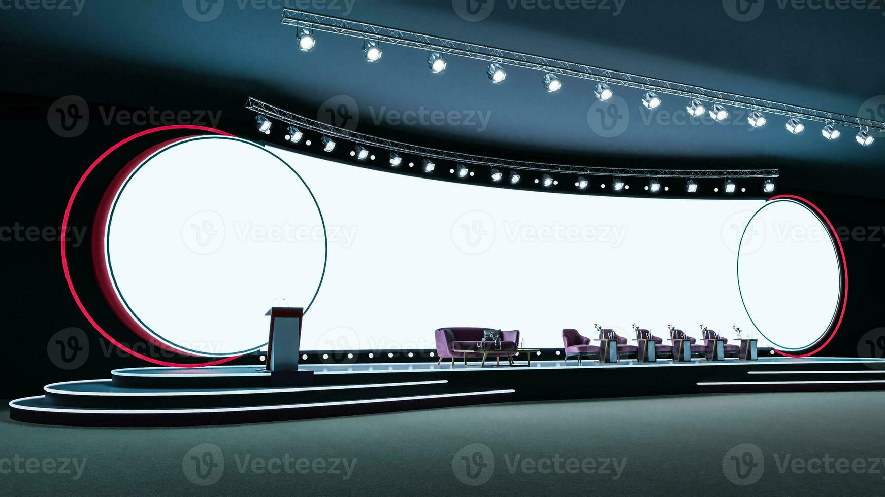 Empty stage Design for mockup, stage event with led screen photo