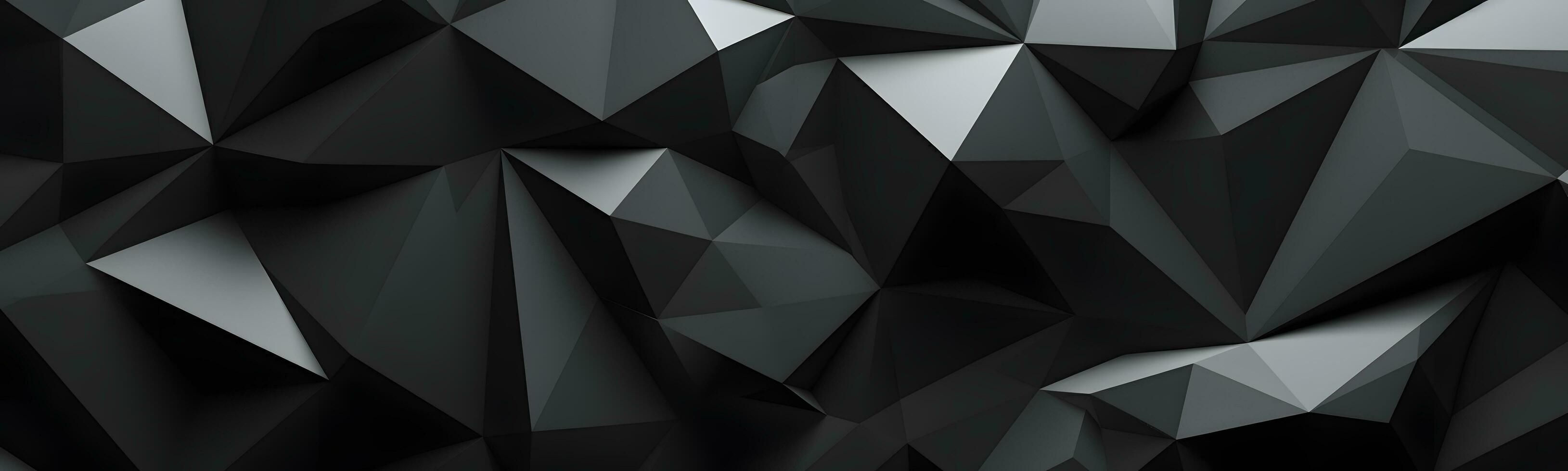 AI generated Abstract black metal geometric triangles background 3d illustration. Low poly abstract triangles photo