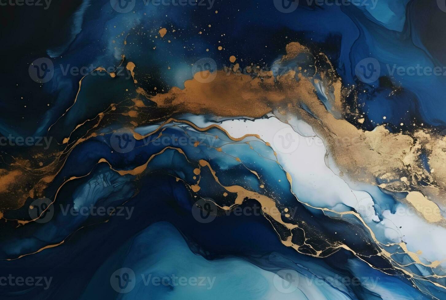 AI generated Dark Abstract Modern Marble Liquid Acrylic Texture with Trend Color and Golden Dust photo