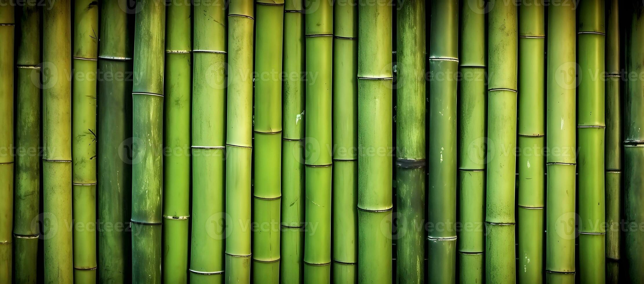 AI generated Natural green bamboo background. photo