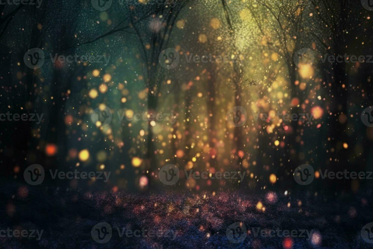 AI generated gold abstract background with bokeh defocused lights photo