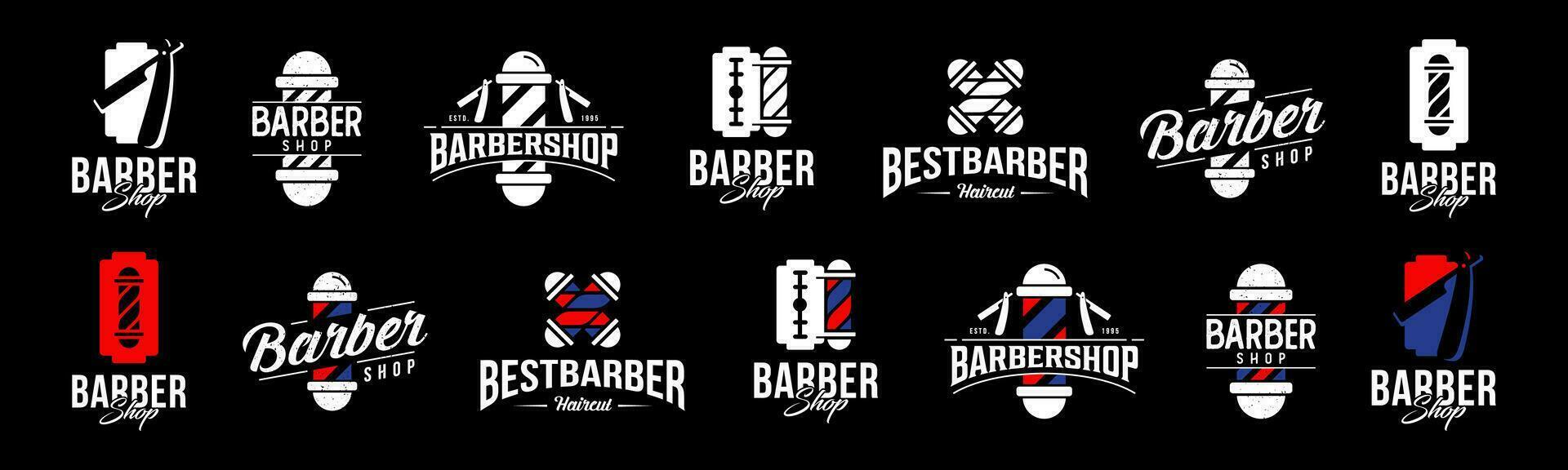 barbería logo diseño vector, editable y redimensionable eps 10 vector