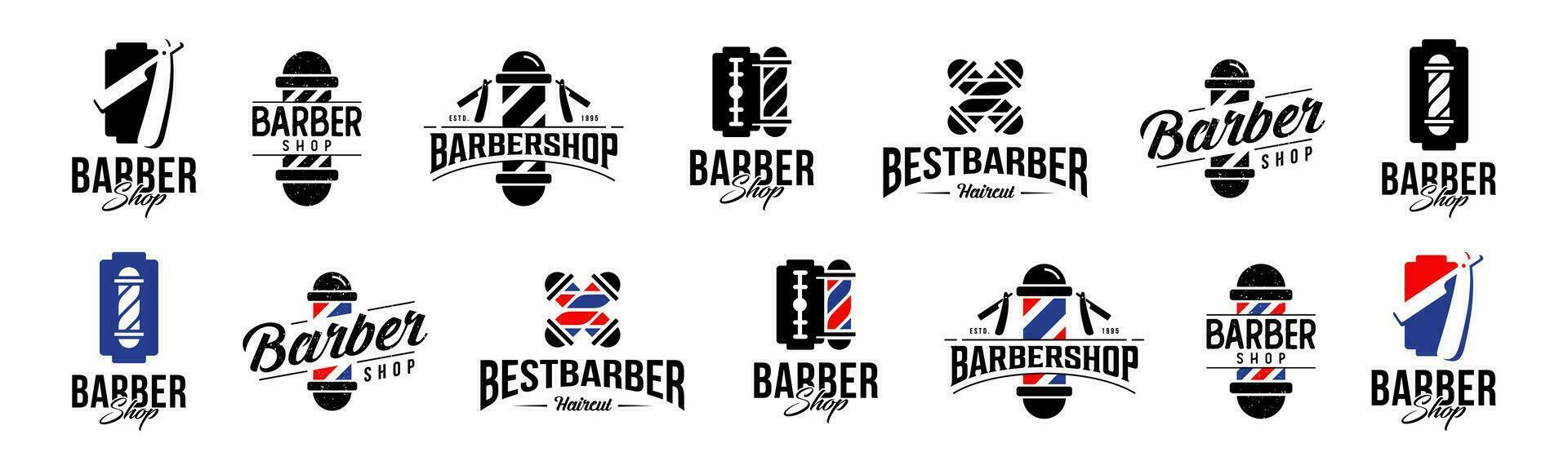 barbería logo diseño vector, editable y redimensionable eps 10 vector