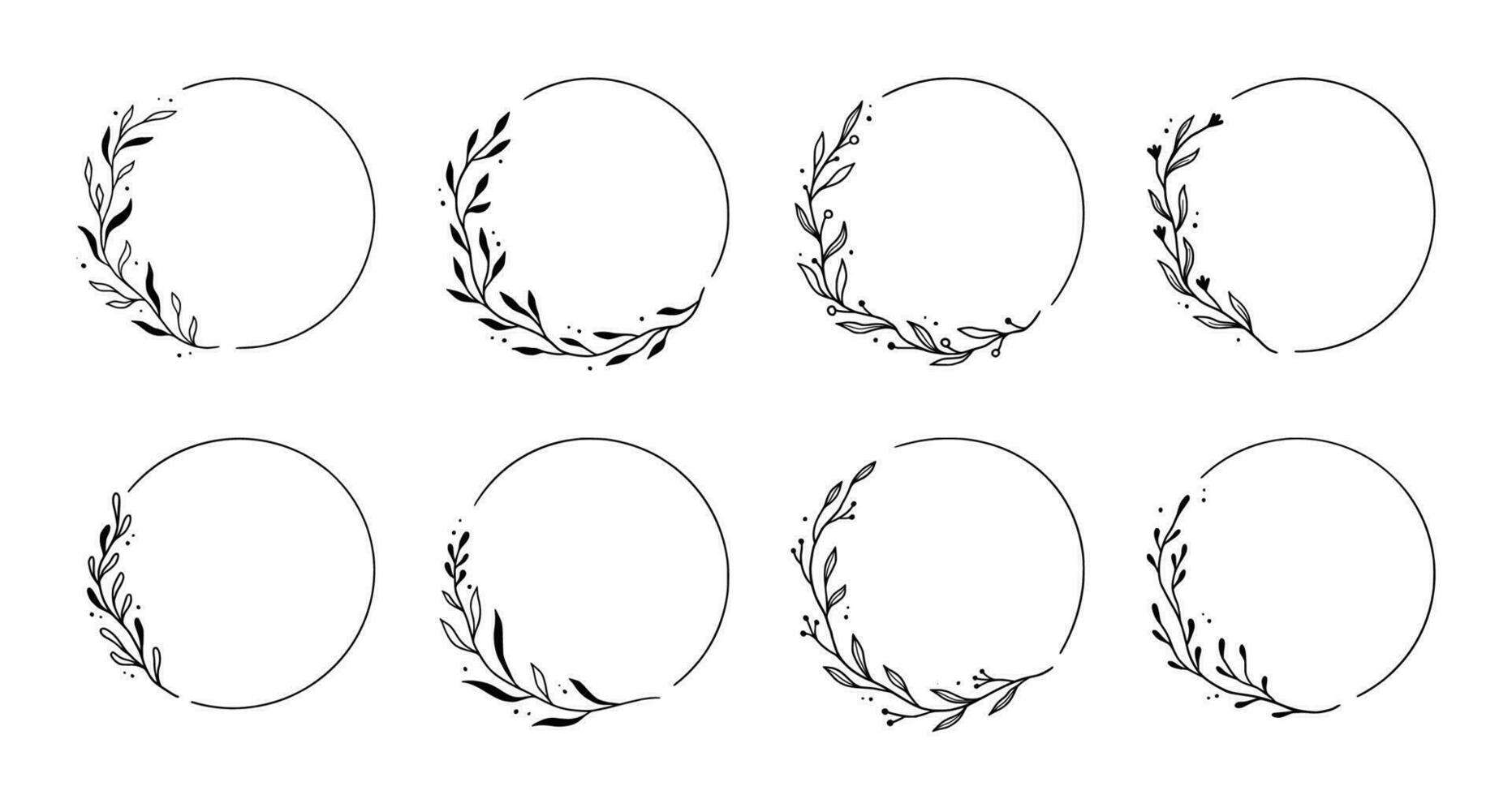 Wreath leaf circle border frame vector