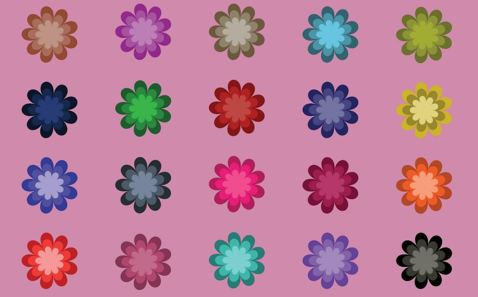 Colorful flower set Vector Art