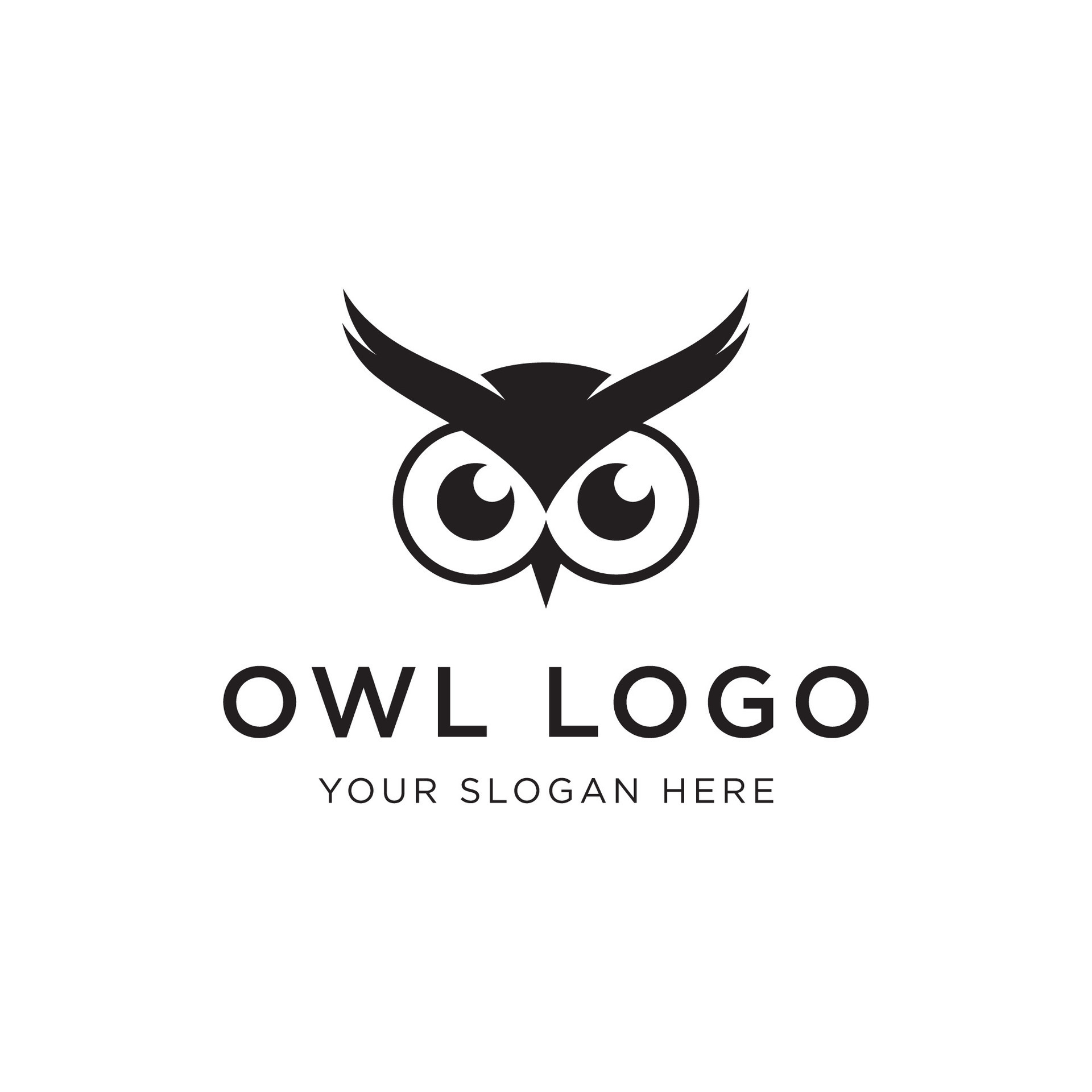 black-owl-logo-template-design-with-creative-idea-36875762-vector-art